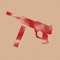 vintage arma de fogo meio-tom estilo ícone com grunge fundo vetor ilustração