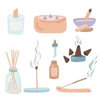 vela e aroma plano Projeto conjunto . vetor ilustração