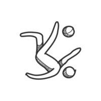 futebol jogador ícones dentro mão desenhado rabisco vetor