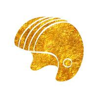 mão desenhado motocicleta capacete ícone dentro ouro frustrar textura vetor ilustração