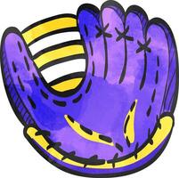 beisebol luva ícone dentro cor desenho. esporte campeonato mão proteger Castanho couro pegando bola vetor