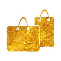 mão desenhado compras bolsas ícone dentro ouro frustrar textura vetor ilustração