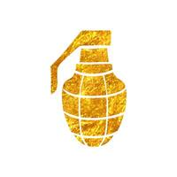 mão desenhado Grenade ícone dentro ouro frustrar textura vetor ilustração