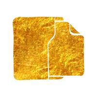 mão desenhado escritório pasta ícone dentro ouro frustrar textura vetor ilustração