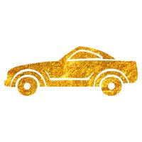 mão desenhado esporte carro ícone dentro ouro frustrar textura vetor ilustração