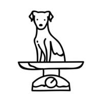 veterinario animal peso escala ícone. mão desenhado vetor ilustração. editável linha AVC.