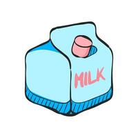 leite embalagem ícone dentro mão desenhado cor vetor ilustração