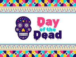 dia do a morto, dia de los mortos, dia de muertos colorida mexicano crânio arte fundo Projeto modelo. tradicional mexicano feriado poster, festa folheto, cumprimento cartão, bandeira e fundo. vetor