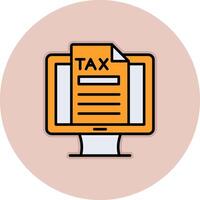 ícone de vetor de imposto on-line