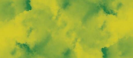lindo verde amarelo aquarela. abstrato aguarela nuvem. aguarela fundo vetor