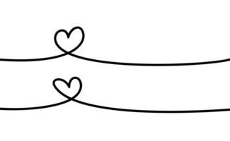 coração forma. contínuo linear arte rabisco desenhando vetor ilustração. amor 1 linha símbolo.