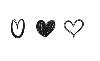 coração em forma rabiscos. mão desenhado vetor corações dia dos namorados dia ilustração símbolos.
