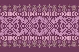 floral Cruz ponto bordado background.geometric étnico oriental desatado padronizar tradicional.asteca estilo abstrato vetor.design para textura,tecido,vestuário,embrulho,decoração,tapete. vetor