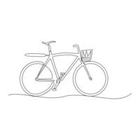 vetor 1 contínuo linha desenhando do bicicleta ou bicicleta em branco fundo estoque ilustração e mínimo
