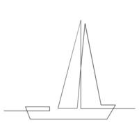vetor contínuo 1 linha desenhando do barco a vela melhor usar para logotipo poster bandeira estoque ilustração e mínimo