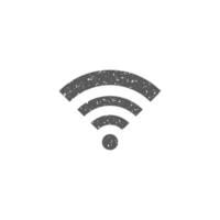 Wi-fi símbolo ícone dentro grunge textura vetor ilustração