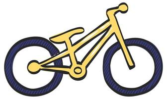 tentativas bicicleta ícone dentro mão desenhado cor vetor ilustração