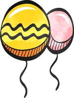 balão ícone dentro cor desenho. objeto celebração borracha decoração decoração acessórios vetor