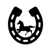 cavalo ícone vetor. ferradura ilustração placa. garanhão símbolo ou logotipo. vetor