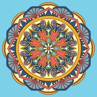 mão desenhado floral mandala colorida vetor ilustração