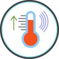 inteligente temperatura plano círculo ícone vetor