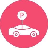 ícone de círculo de glifo de estacionamento vetor