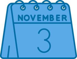 3º do novembro azul linha preenchidas ícone vetor