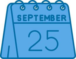Dia 25 do setembro azul linha preenchidas ícone vetor