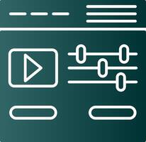 vídeo editor glifo gradiente ícone vetor