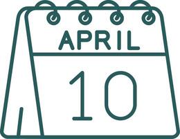 10º do abril linha gradiente verde ícone vetor