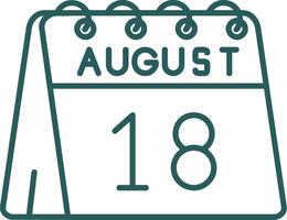 18º do agosto linha gradiente verde ícone vetor