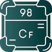 californium glifo gradiente verde ícone vetor