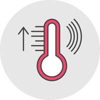 inteligente temperatura linha preenchidas luz círculo ícone vetor