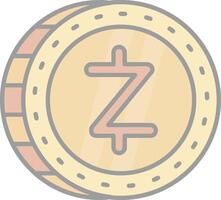 zcash linha preenchidas luz ícone vetor