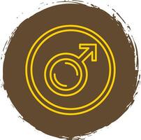 masculino símbolo linha círculo amarelo ícone vetor