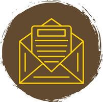 o email linha círculo amarelo ícone vetor