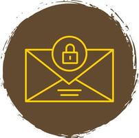 o email linha círculo amarelo ícone vetor