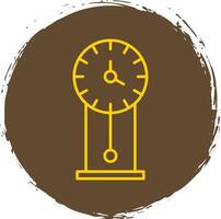 vintage relógio linha círculo amarelo ícone vetor