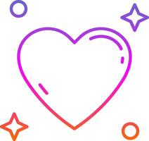 ícone de gradiente de linha do coração vetor