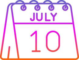 10º do Julho linha gradiente ícone vetor