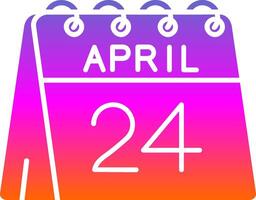 24 do abril glifo gradiente ícone vetor