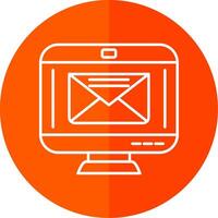 o email linha vermelho círculo ícone vetor