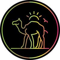 camelo linha gradiente vencimento cor ícone vetor