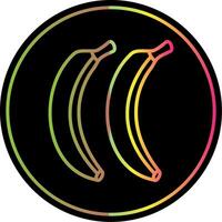 bananas linha gradiente vencimento cor ícone vetor
