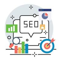 ilustração do conectados promoção marketing com seo vetor