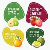 fruta rótulo venda Projeto para promoções vetor