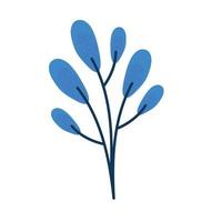 ramo com ícone de planta de folhas azuis vetor