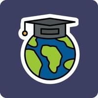 ícone de vetor de educação global