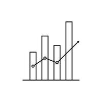 o negócio gráfico crescimento ícone Projeto esboço estilo vetor