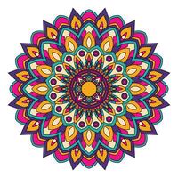 flor mandala colorida vetor ilustração